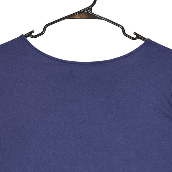 Lane Bryant Top Blouse 26 28 Navy Blue 56x26 Stretch Ruffle Front Sleeveless - Picture 10 of 10